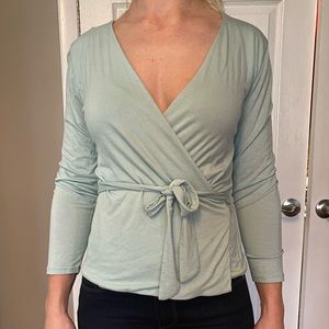 Long sleeve j crew wrap blouse